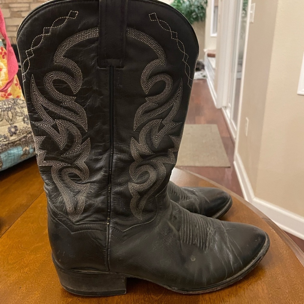 Dan Post Milwaukee Black Western Cowboy Boots 10.5 Extra Wide